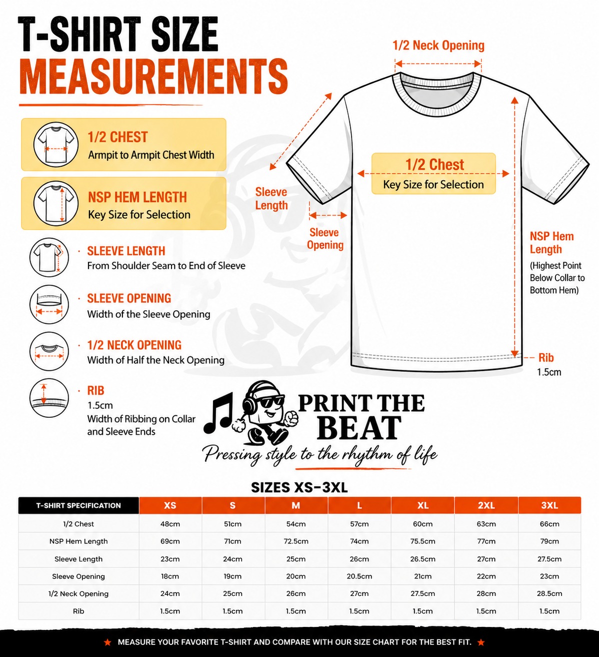 T-Shirt Size Guide